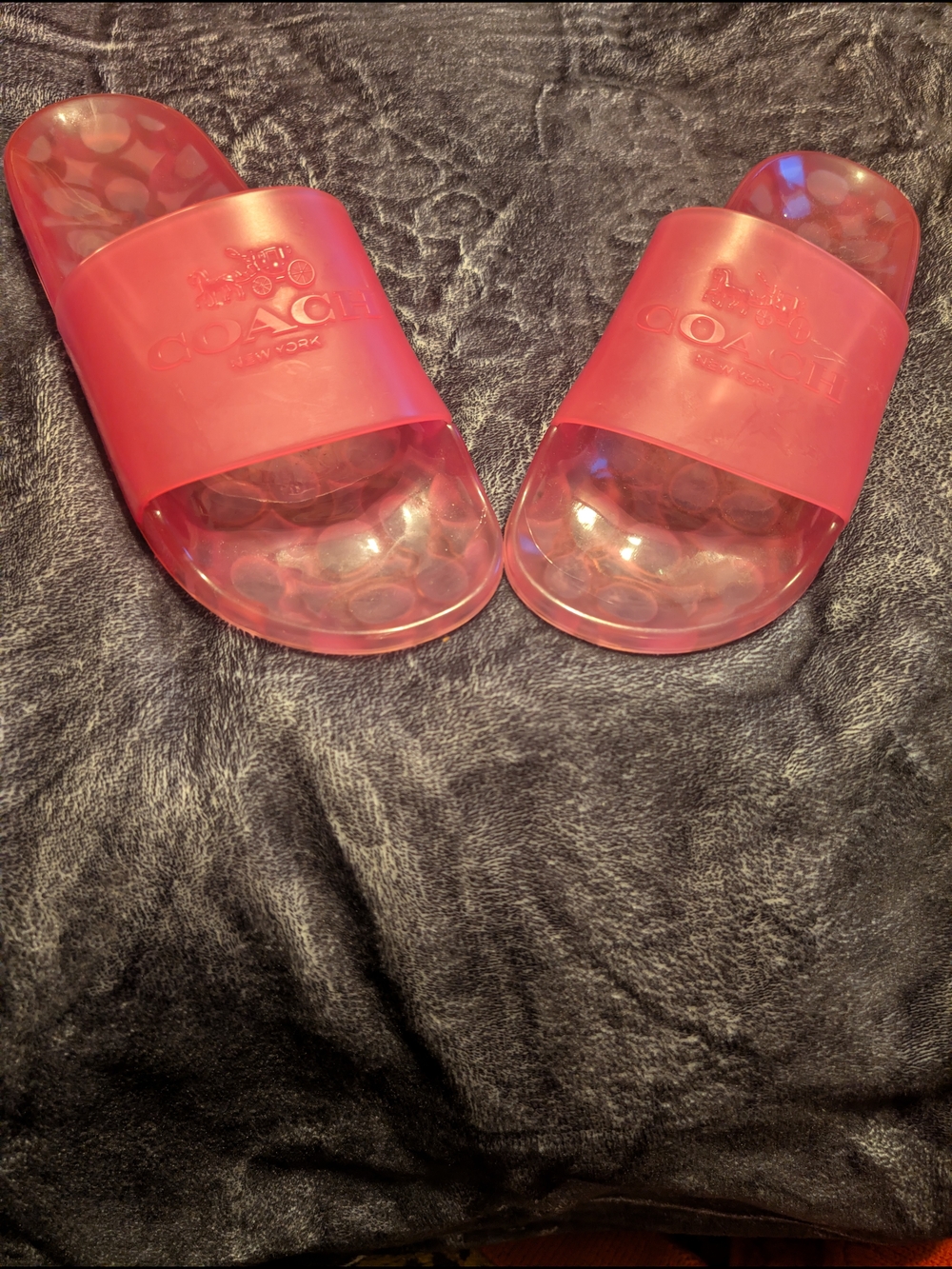 Coach Pink Jelly Slide Sandals